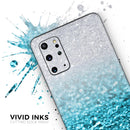 Turquoise & Silver Glimmer Fade - Skin-Kit for the Samsung Galaxy S-Series S20, S20 Plus, S20 Ultra , S10 & others (All Galaxy Devices Available)