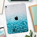 Turquoise & Silver Glimmer Fade - Full Body Skin Decal for the Apple iPad Pro 12.9", 11", 10.5", 9.7", Air or Mini (All Models Available)