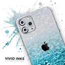 Turquoise & Silver Glimmer Fade - Protective Skin Wrap & Decal – Compatible with iPhone SE to iPhone 17 Pro Max (All Models)