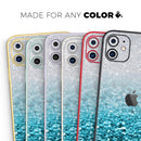Turquoise & Silver Glimmer Fade - Protective Skin Wrap & Decal – Compatible with iPhone SE to iPhone 17 Pro Max (All Models)