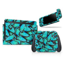 Turquoise Butterfly Bundle // Skin Decal Wrap Kit for Nintendo Switch Console & Dock, Joy-Cons, Pro Controller, Lite, 3DS XL, 2DS XL, DSi, or Wii - Vinyl Skin Wrap for Nintendo Switch 2, OLED, Lite, Pro Controller, Wii & Classic Handhelds