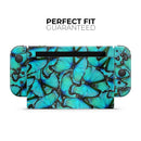 Turquoise Butterfly Bundle // Skin Decal Wrap Kit for Nintendo Switch Console & Dock, Joy-Cons, Pro Controller, Lite, 3DS XL, 2DS XL, DSi, or Wii - Vinyl Skin Wrap for Nintendo Switch 2, OLED, Lite, Pro Controller, Wii & Classic Handhelds