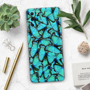 Turquoise Butterfly Bundle - Skin-Kit for the Samsung Galaxy S-Series S20, S20 Plus, S20 Ultra , S10 & others (All Galaxy Devices Available)