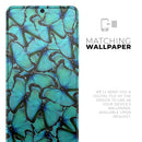 Turquoise Butterfly Bundle - Skin-Kit for the Samsung Galaxy S-Series S20, S20 Plus, S20 Ultra , S10 & others (All Galaxy Devices Available)