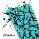 Turquoise Butterfly Bundle - Skin-Kit for the Samsung Galaxy S-Series S20, S20 Plus, S20 Ultra , S10 & others (All Galaxy Devices Available)