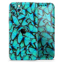 Turquoise Butterfly Bundle - Protective Skin Wrap & Decal – Compatible with iPhone SE to iPhone 17 Pro Max (All Models)
