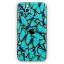 Turquoise Butterfly Bundle - Protective Skin Wrap & Decal – Compatible with iPhone SE to iPhone 17 Pro Max (All Models)