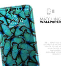 Turquoise Butterfly Bundle - Protective Skin Wrap & Decal – Compatible with iPhone SE to iPhone 17 Pro Max (All Models)