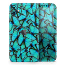 Turquoise Butterfly Bundle - Protective Skin Wrap & Decal – Compatible with iPhone SE to iPhone 17 Pro Max (All Models)