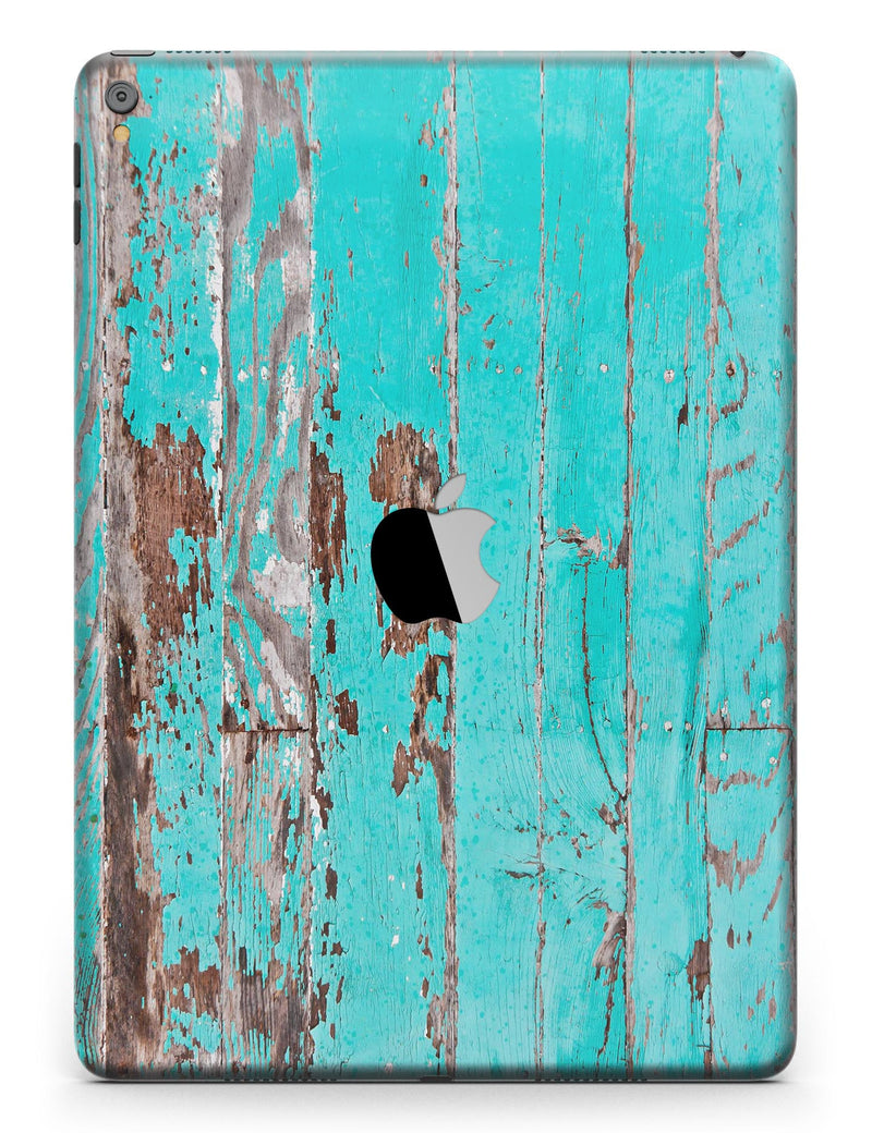 Turquoise Chipped Paint on Wood - iPad Pro 97 - View 3.jpg