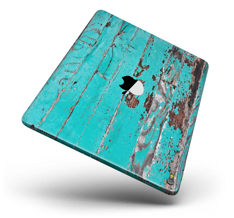 Turquoise Chipped Paint on Wood - iPad Pro 97 - View 2.jpg