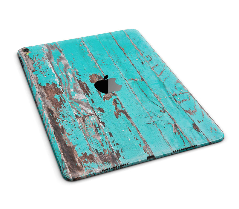 Turquoise Chipped Paint on Wood - iPad Pro 97 - View 5.jpg