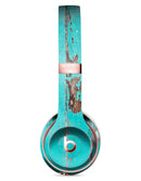Turquoise Chipped Paint on Wood Full-Body Skin Kit for the Beats by Dre Solo 3 Wireless Headphones