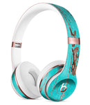 Turquoise Chipped Paint on Wood Full-Body Skin Kit for the Beats by Dre Solo 3 Wireless Headphones