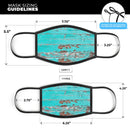 Turquoise Chipped Paint on Wood - Made in USA Mouth Cover Unisex Anti-Dust Cotton Blend Reusable & Washable Face Mask with Adjustable Sizing for Adult or Child