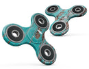 Turquoise Chipped Paint on Wood Full-Body Fidget Spinner Skin-Kit