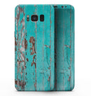 Turquoise Chipped Paint on Wood - Samsung Galaxy S8 Full-Body Skin Kit