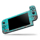 Turquoise Chipped Paint on Wood // Skin Decal Wrap Kit for Nintendo Switch Console & Dock, Joy-Cons, Pro Controller, Lite, 3DS XL, 2DS XL, DSi, or Wii - Vinyl Skin Wrap for Nintendo Switch 2, OLED, Lite, Pro Controller, Wii & Classic Handhelds