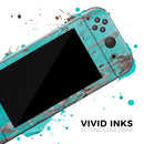 Turquoise Chipped Paint on Wood // Skin Decal Wrap Kit for Nintendo Switch Console & Dock, Joy-Cons, Pro Controller, Lite, 3DS XL, 2DS XL, DSi, or Wii - Vinyl Skin Wrap for Nintendo Switch 2, OLED, Lite, Pro Controller, Wii & Classic Handhelds