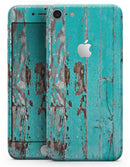 Turquoise Chipped Paint on Wood - Skin-kit for the iPhone 8 or 8 Plus