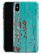 Turquoise Chipped Paint on Wood - iPhone X Clipit Case