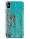 Turquoise Chipped Paint on Wood - iPhone X Clipit Case