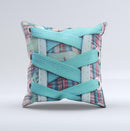 Turquoise Laced Shoe Ink-Fuzed Decorative Throw Pillow