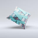 Turquoise Laced Shoe Ink-Fuzed Decorative Throw Pillow