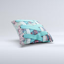 Turquoise Laced Shoe Ink-Fuzed Decorative Throw Pillow