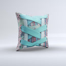 Turquoise Laced Shoe Ink-Fuzed Decorative Throw Pillow