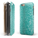 Turquoise Unfoced Glimmer iPhone 6/6s or 6/6s Plus 2-Piece Hybrid INK-Fuzed Case