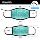 Turquoise Unfoced Glimmer - Made in USA Mouth Cover Unisex Anti-Dust Cotton Blend Reusable & Washable Face Mask with Adjustable Sizing for Adult or Child