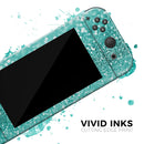 Turquoise Unfocused Glimmer // Skin Decal Wrap Kit for Nintendo Switch Console & Dock, Joy-Cons, Pro Controller, Lite, 3DS XL, 2DS XL, DSi, or Wii - Vinyl Skin Wrap for Nintendo Switch 2, OLED, Lite, Pro Controller, Wii & Classic Handhelds