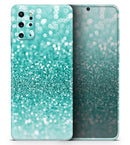 Turquoise Unfocused Glimmer - Skin-Kit for the Samsung Galaxy S-Series S20, S20 Plus, S20 Ultra , S10 & others (All Galaxy Devices Available)