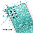 Turquoise Unfocused Glimmer - Skin-Kit for the Samsung Galaxy S-Series S20, S20 Plus, S20 Ultra , S10 & others (All Galaxy Devices Available)