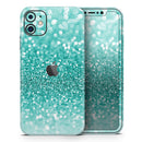 Turquoise Unfocused Glimmer - Protective Skin Wrap & Decal – Compatible with iPhone SE to iPhone 17 Pro Max (All Models)