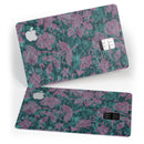 Turquoise adn Burgundy Floral Velvet v2 - Premium Protective Decal Skin-Kit for the Apple Credit Card
