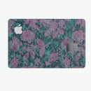 Turquoise adn Burgundy Floral Velvet v2 - Premium Protective Decal Skin-Kit for the Apple Credit Card