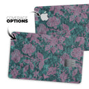 Turquoise adn Burgundy Floral Velvet v2 - Premium Protective Decal Skin-Kit for the Apple Credit Card