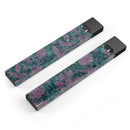 Turquoise adn Burgundy Floral Velvet v2 - Premium Decal Protective Skin-Wrap Sticker compatible with the Juul Labs vaping device