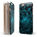 Turquoise and Black Geometric Triangles iPhone 6/6s or 6/6s Plus 2-Piece Hybrid INK-Fuzed Case