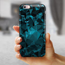 Turquoise and Black Geometric Triangles iPhone 6/6s or 6/6s Plus 2-Piece Hybrid INK-Fuzed Case