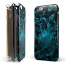 Turquoise and Black Geometric Triangles iPhone 6/6s or 6/6s Plus 2-Piece Hybrid INK-Fuzed Case