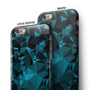 Turquoise and Black Geometric Triangles iPhone 6/6s or 6/6s Plus 2-Piece Hybrid INK-Fuzed Case