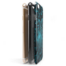 Turquoise and Black Geometric Triangles iPhone 6/6s or 6/6s Plus 2-Piece Hybrid INK-Fuzed Case