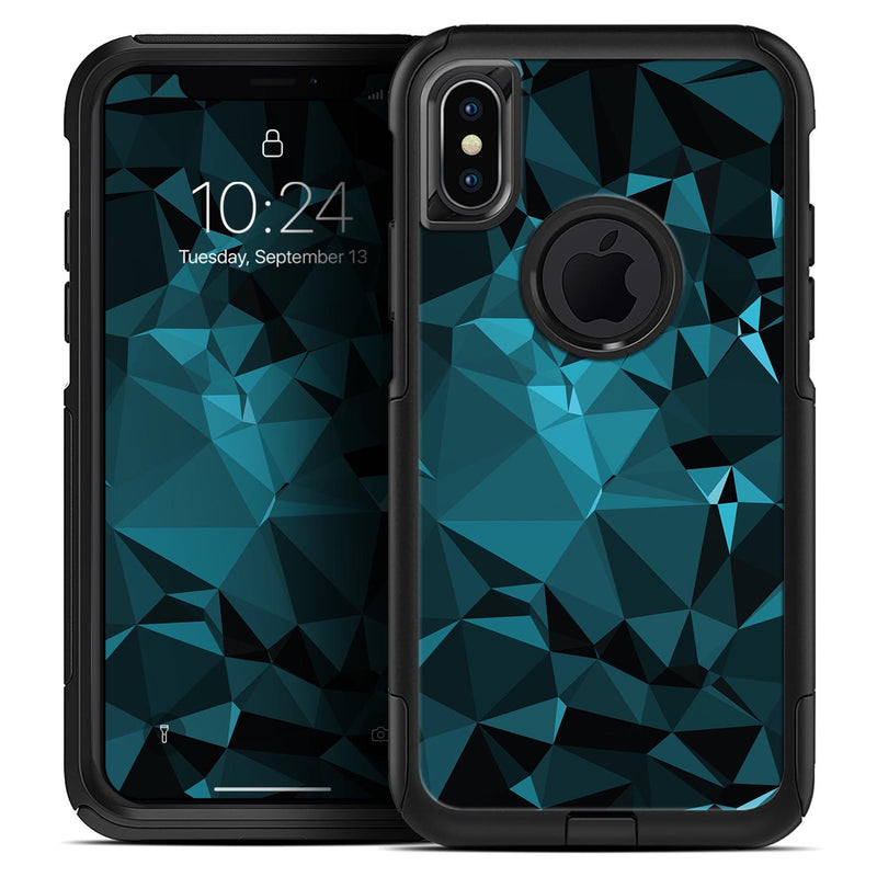 Turquoise and Black Geometric Triangles - Skin Kit for the iPhone OtterBox Cases