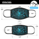Turquoise and Black Geometric Triangles - Made in USA Mouth Cover Unisex Anti-Dust Cotton Blend Reusable & Washable Face Mask with Adjustable Sizing for Adult or Child