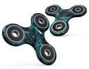 Turquoise and Black Geometric Triangles Full-Body Fidget Spinner Skin-Kit