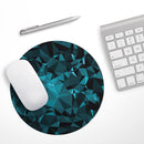 Turquoise and Black Geometric Triangles// WaterProof Rubber Foam Backed Anti-Slip Mouse Pad for Home Work Office or Gaming Computer Desk