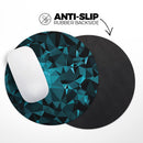 Turquoise and Black Geometric Triangles// WaterProof Rubber Foam Backed Anti-Slip Mouse Pad for Home Work Office or Gaming Computer Desk